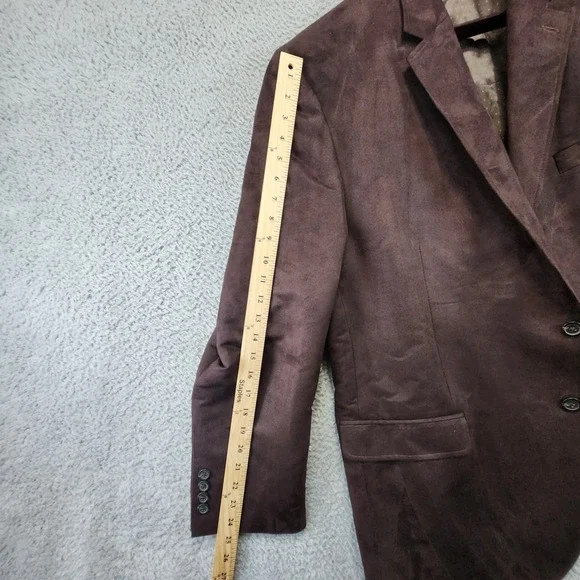 Chaps Sport Coat Blazer Mens Size 50R Brown Faux Suede‎ Formal Pockets Office - Picture 5 of 12